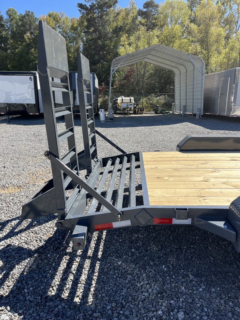 New 2026 Triple Crown Trailers 7X18 Equipment Trailer, - Swing Ramps, Beavertail, 16K GVWR