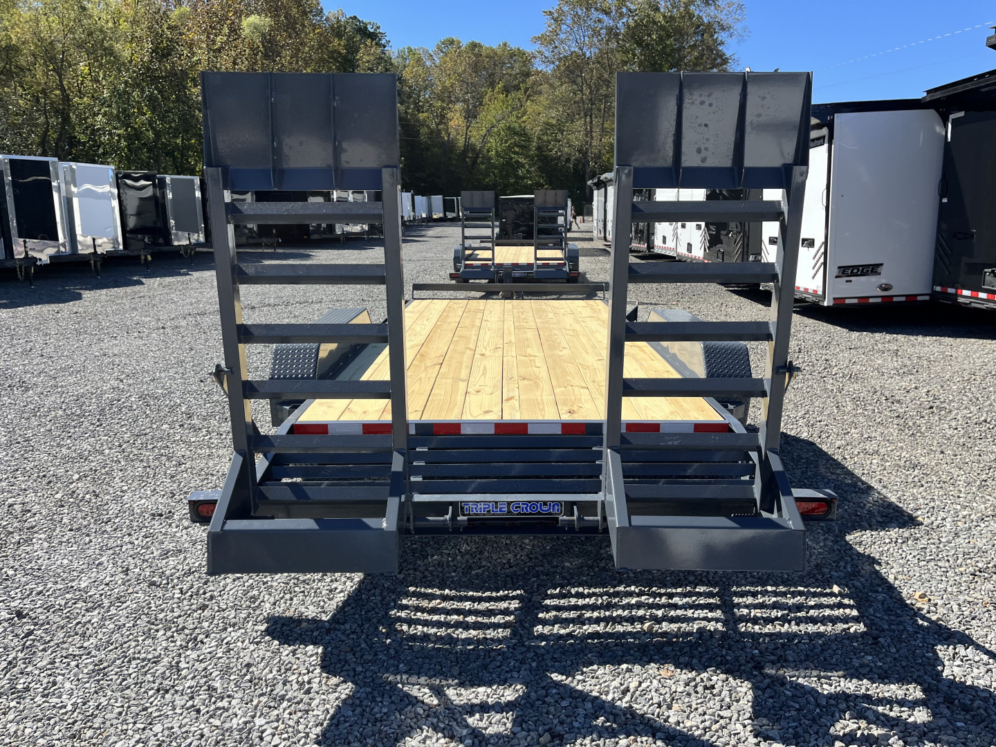 New 2026 Triple Crown Trailers 7X18 Equipment Trailer, - Swing Ramps, Beavertail, 16K GVWR