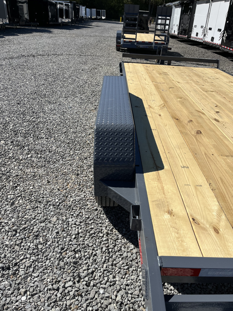 New 2026 Triple Crown Trailers 7X18 Equipment Trailer, - Swing Ramps, Beavertail, 16K GVWR