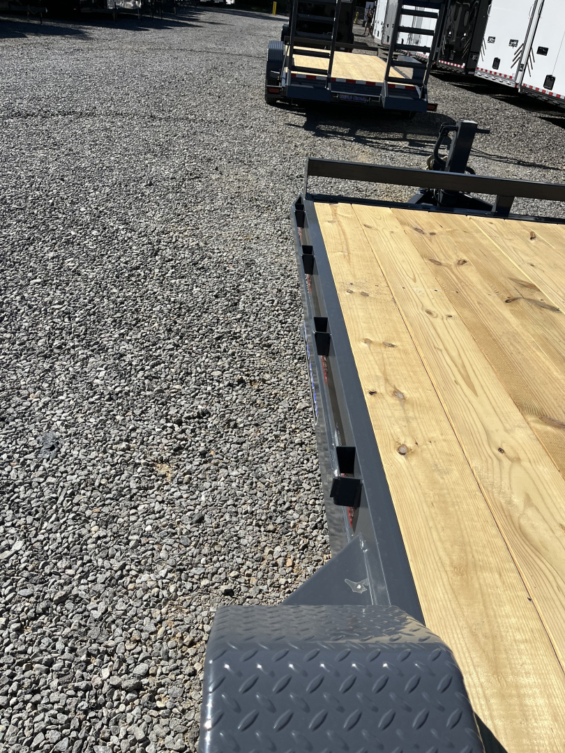 New 2026 Triple Crown Trailers 7X18 Equipment Trailer, - Swing Ramps, Beavertail, 16K GVWR