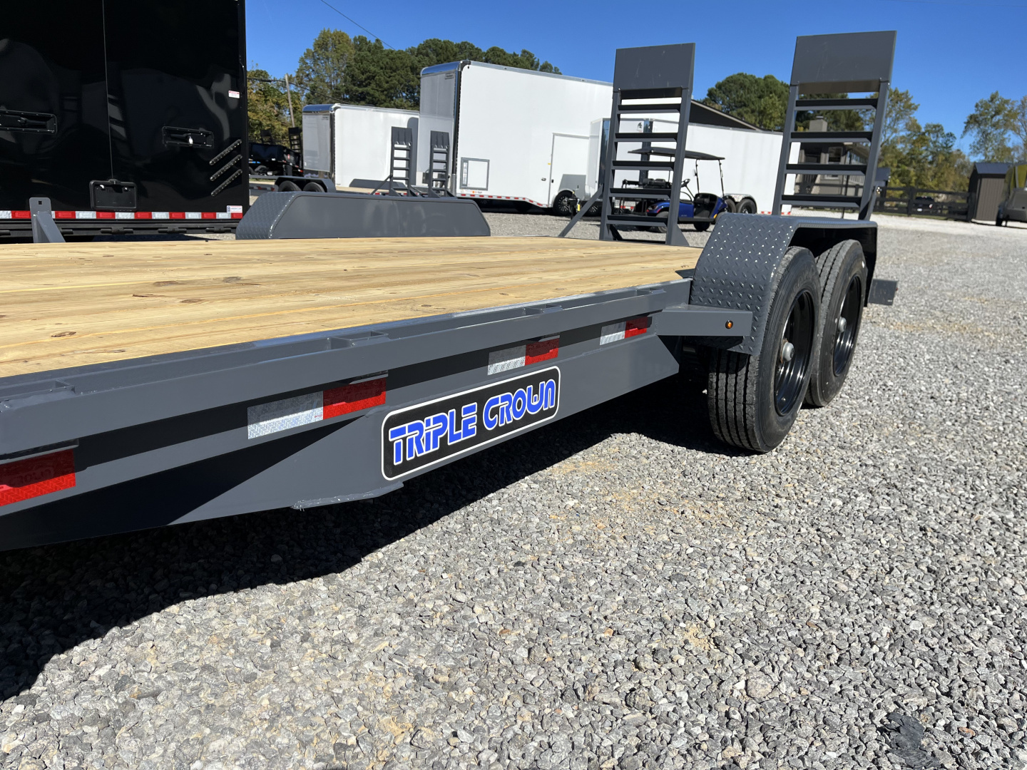 New 2026 Triple Crown Trailers 7X18 Equipment Trailer, - Swing Ramps, Beavertail, 16K GVWR