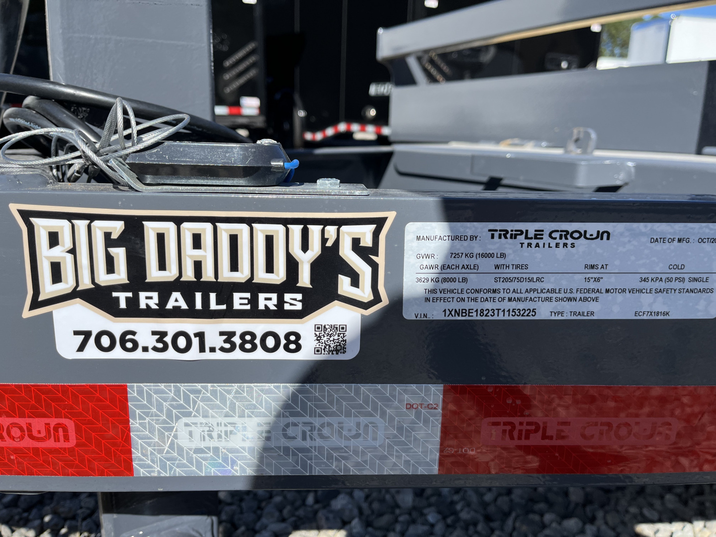 New 2026 Triple Crown Trailers 7X18 Equipment Trailer, - Swing Ramps, Beavertail, 16K GVWR