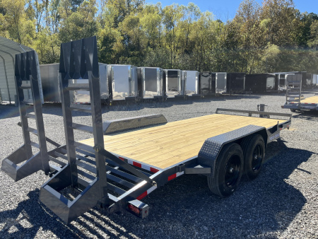 New 2026 Triple Crown Trailers 7X18 Equipment Trailer, - Swing Ramps, Beavertail, 16K GVWR