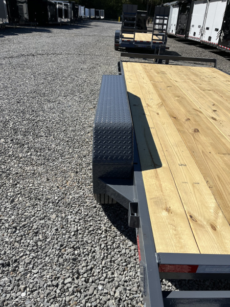 New 2026 Triple Crown Trailers 7X18 Equipment Trailer, - Swing Ramps, Beavertail, 16K GVWR