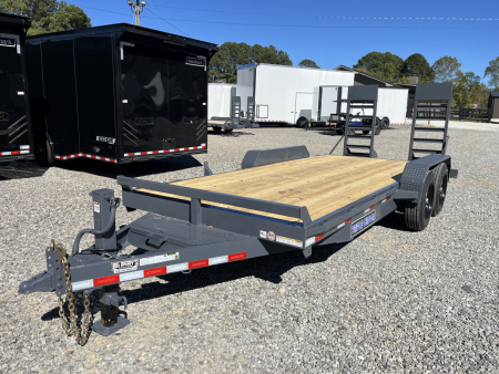 New 2026 Triple Crown Trailers 7X18 Equipment Trailer, - Swing Ramps, Beavertail, 16K GVWR