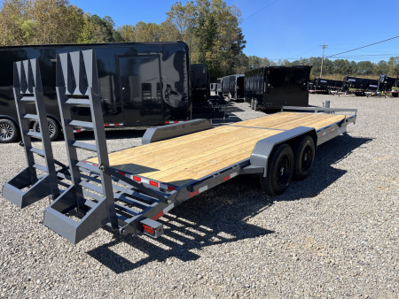 New 2026 Triple Crown Trailers 7X24 Equipment Trailer, - Swing Ramps, Beavertail, 16K GVWR