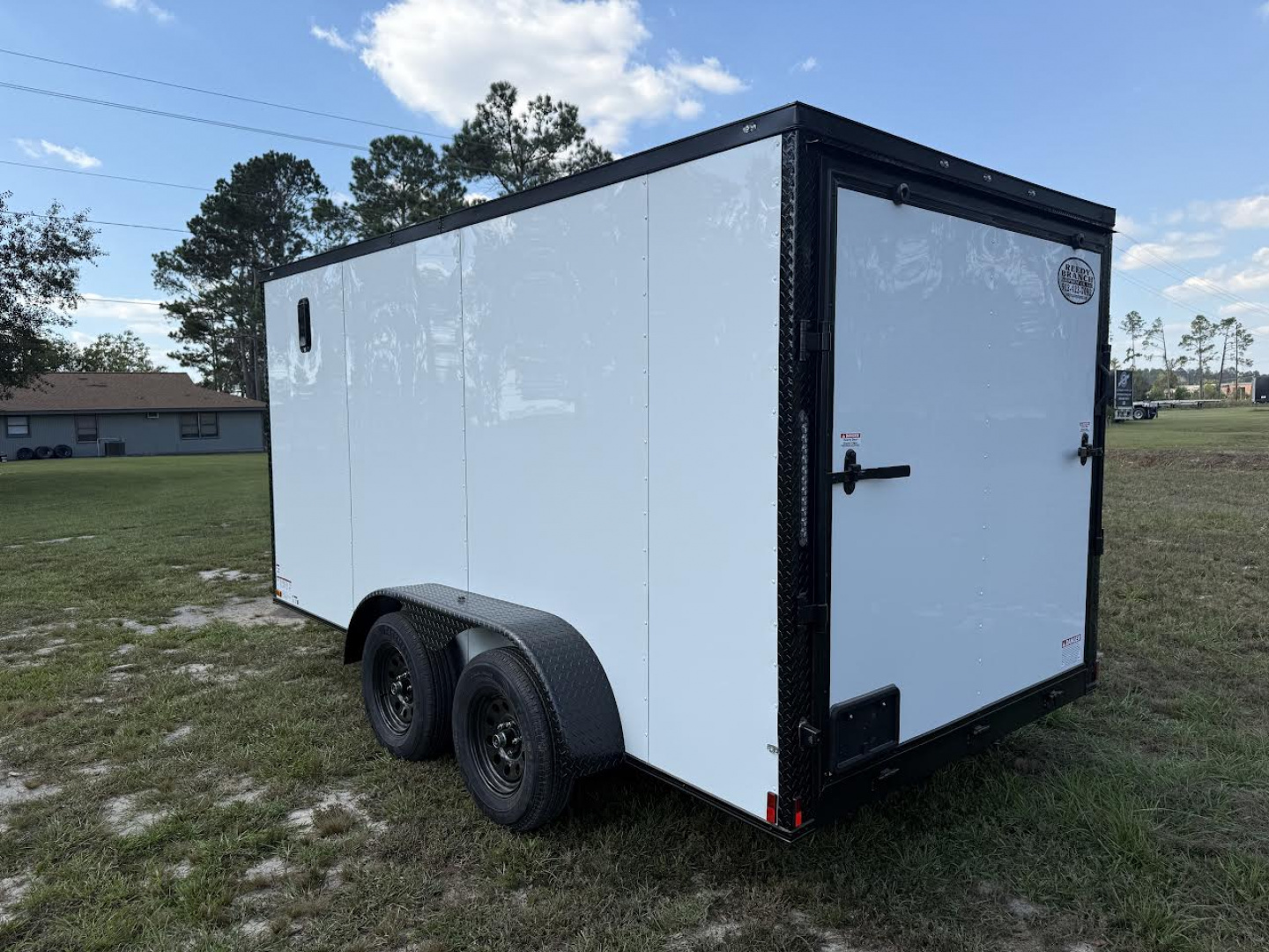 New 7x14 White Blackout Enclosed Trailer Titanium Cargo Trailer