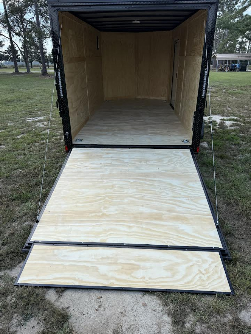 New 7x14 White Blackout Enclosed Trailer Titanium Cargo Trailer