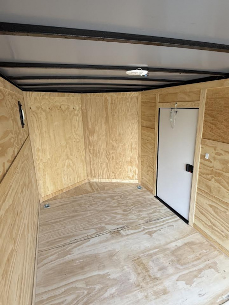 New 7x14 White Blackout Enclosed Trailer Titanium Cargo Trailer