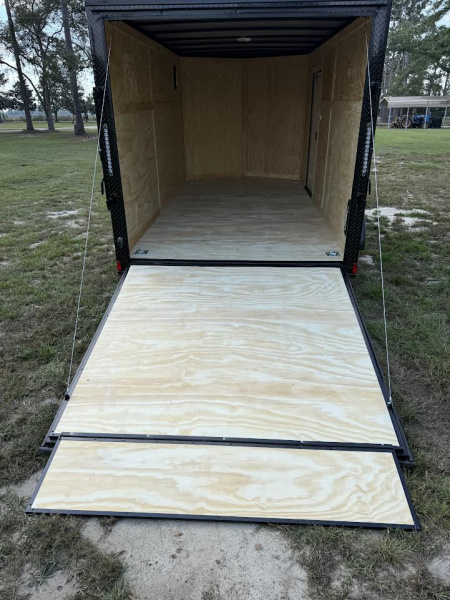 New 7x14 White Blackout Enclosed Trailer Titanium Cargo Trailer