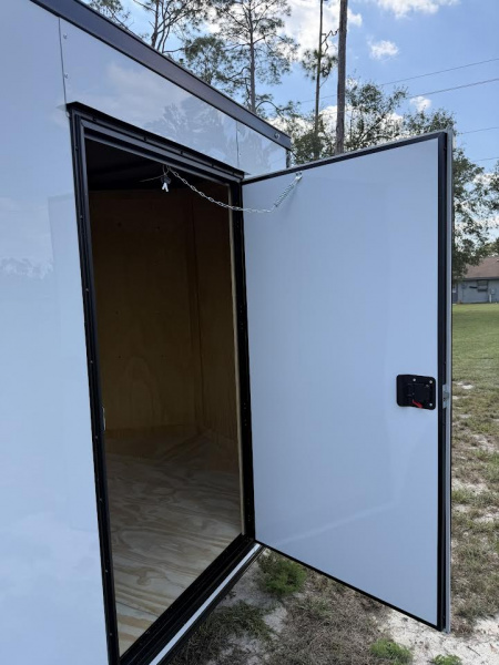 New 7x14 White Blackout Enclosed Trailer Titanium Cargo Trailer