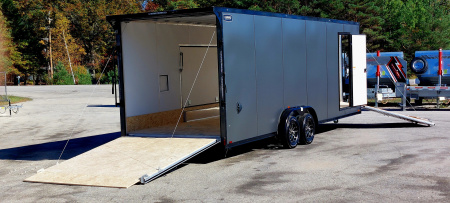 New 7.5 X 29' ENCLOSED SNOMOBILE 24' BOX + 5' V-NOSE 2026 LIGHTNING ALL ALUMINUM
