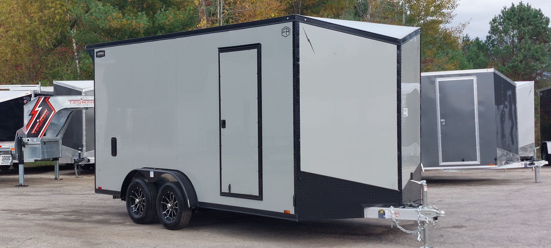 New 7.5 X 16 CARGO ENCLOSED ALL ALUMINUM 2026 LIGHTNING POLYCOR EXTERIOR