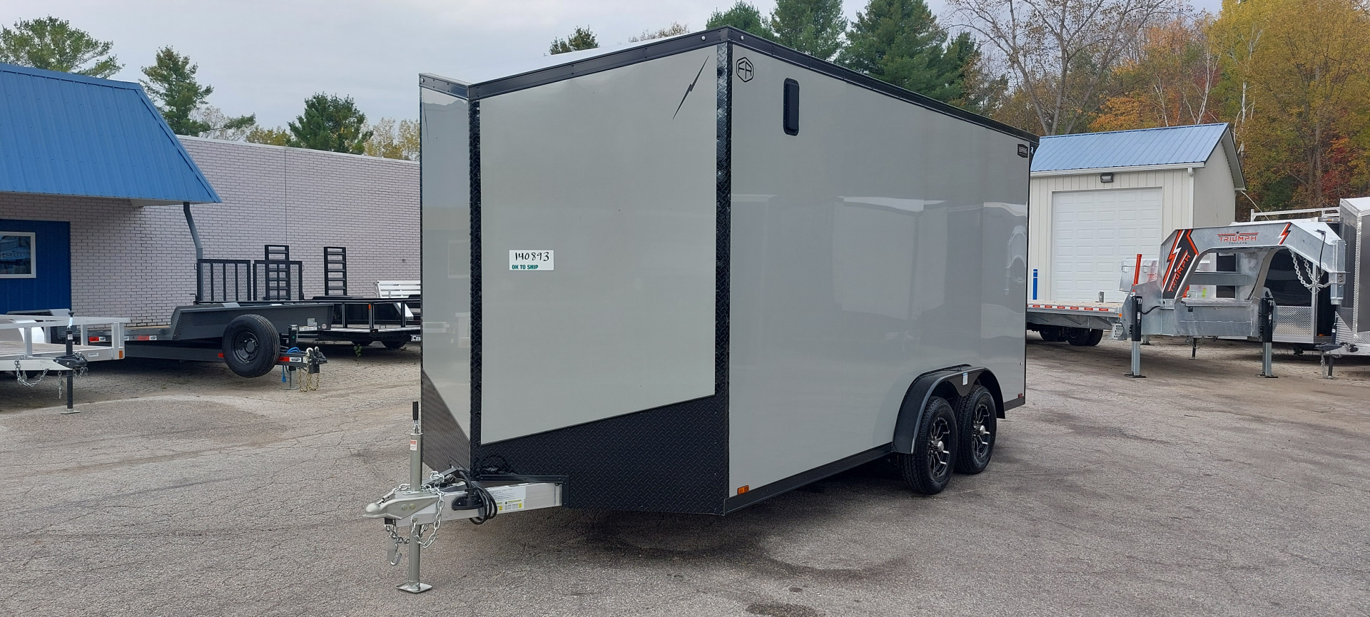 New 7.5 X 16 CARGO ENCLOSED ALL ALUMINUM 2026 LIGHTNING POLYCOR EXTERIOR