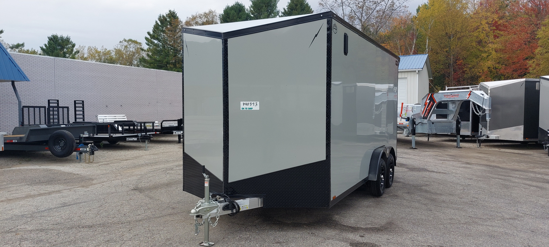 New 7.5 X 16 CARGO ENCLOSED ALL ALUMINUM 2026 LIGHTNING POLYCOR EXTERIOR
