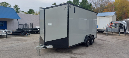 New 7.5 X 16 CARGO ENCLOSED ALL ALUMINUM 2026 LIGHTNING POLYCOR EXTERIOR