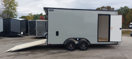 New 7.5 X 16 CARGO ENCLOSED ALL ALUMINUM 2026 LIGHTNING POLYCOR EXTERIOR