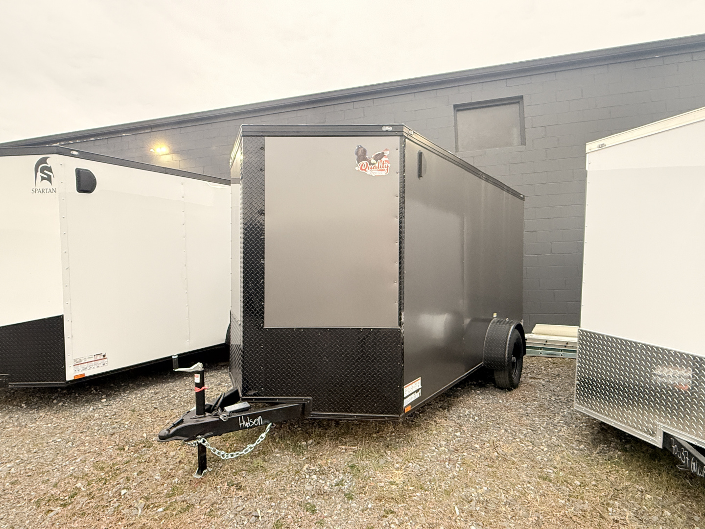New 2026 Quality Cargo 6X12 SA Cargo / Enclosed Trailer *CHARCOAL W/ BLACK