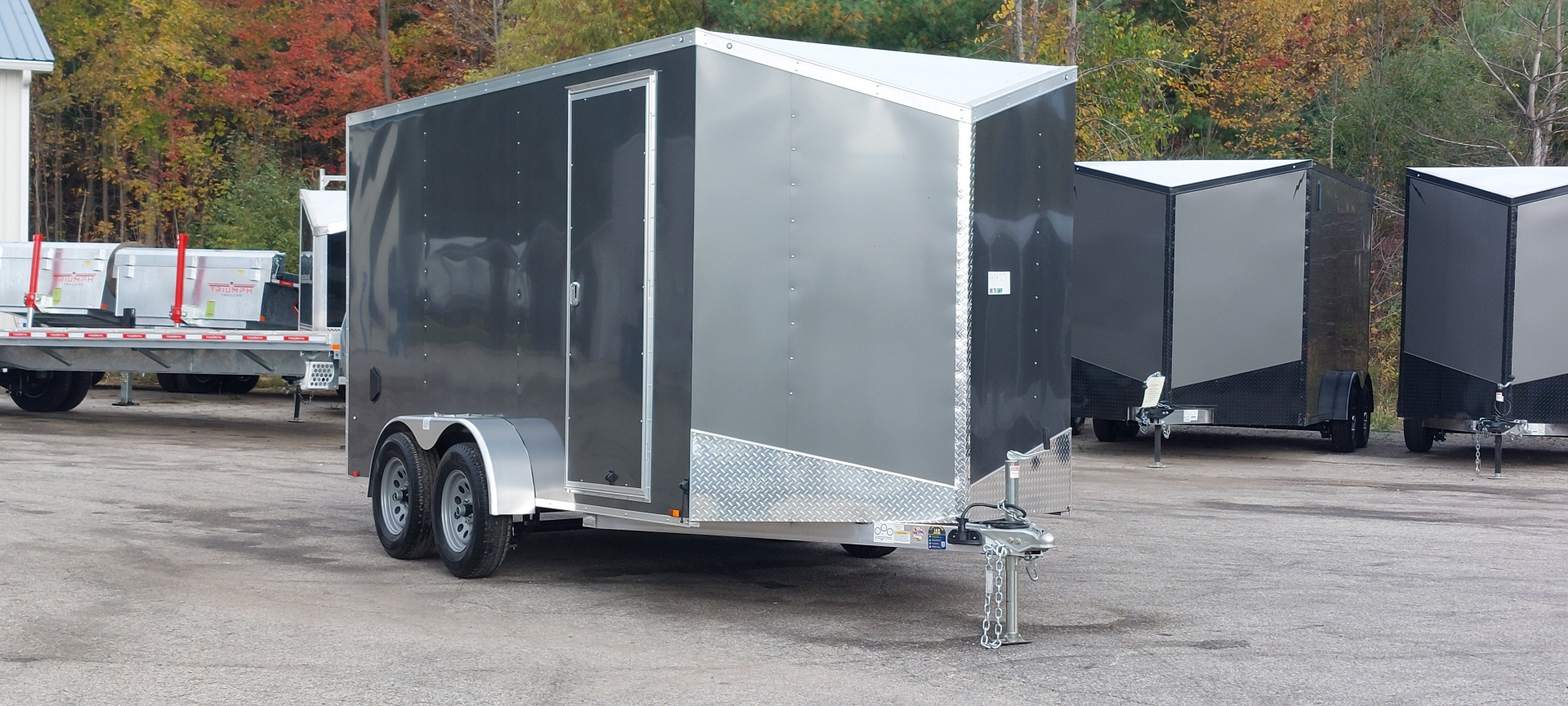 New 7 X 14 LIGHTNING ECO CARGO ENCLOSED ALL ALUMINUM REAR RAMP DOOR 2026