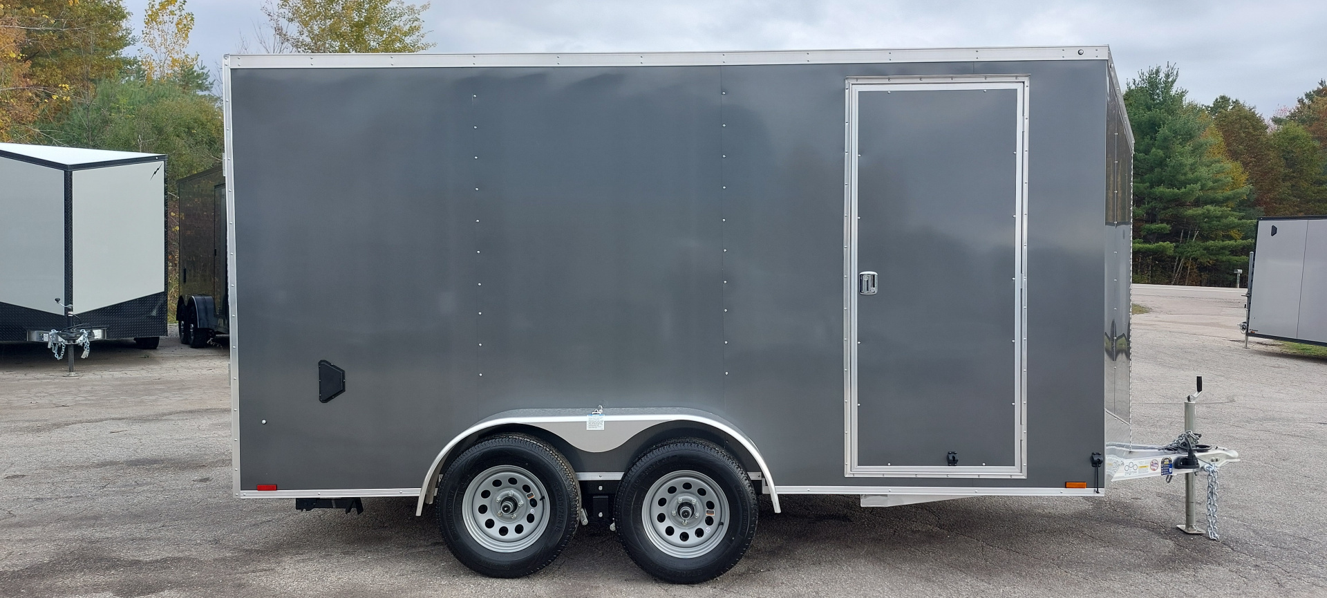 New 7 X 14 LIGHTNING ECO CARGO ENCLOSED ALL ALUMINUM REAR RAMP DOOR 2026