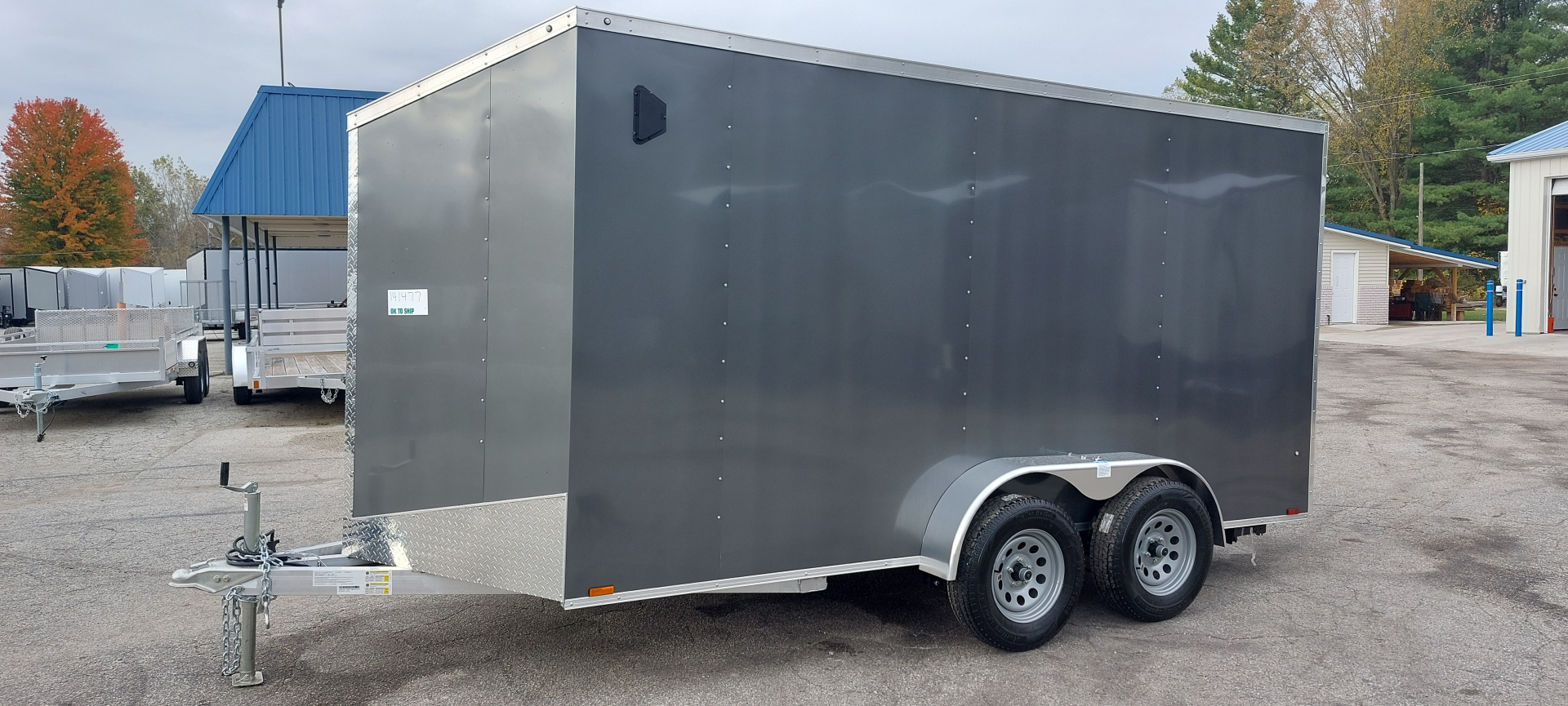New 7 X 14 LIGHTNING ECO CARGO ENCLOSED ALL ALUMINUM REAR RAMP DOOR 2026