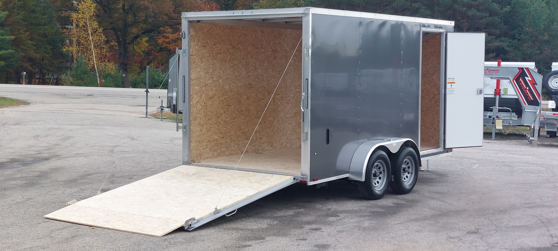 New 7 X 14 LIGHTNING ECO CARGO ENCLOSED ALL ALUMINUM REAR RAMP DOOR 2026