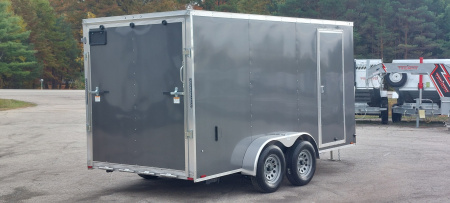 New 7 X 14 LIGHTNING ECO CARGO ENCLOSED ALL ALUMINUM REAR RAMP DOOR 2026