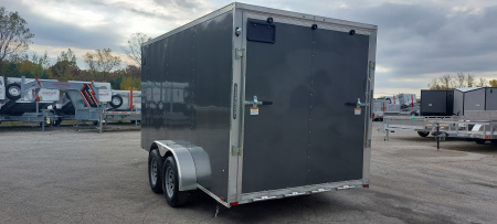 New 7 X 14 LIGHTNING ECO CARGO ENCLOSED ALL ALUMINUM REAR RAMP DOOR 2026