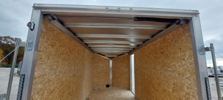 New 7 X 14 LIGHTNING ECO CARGO ENCLOSED ALL ALUMINUM REAR RAMP DOOR 2026