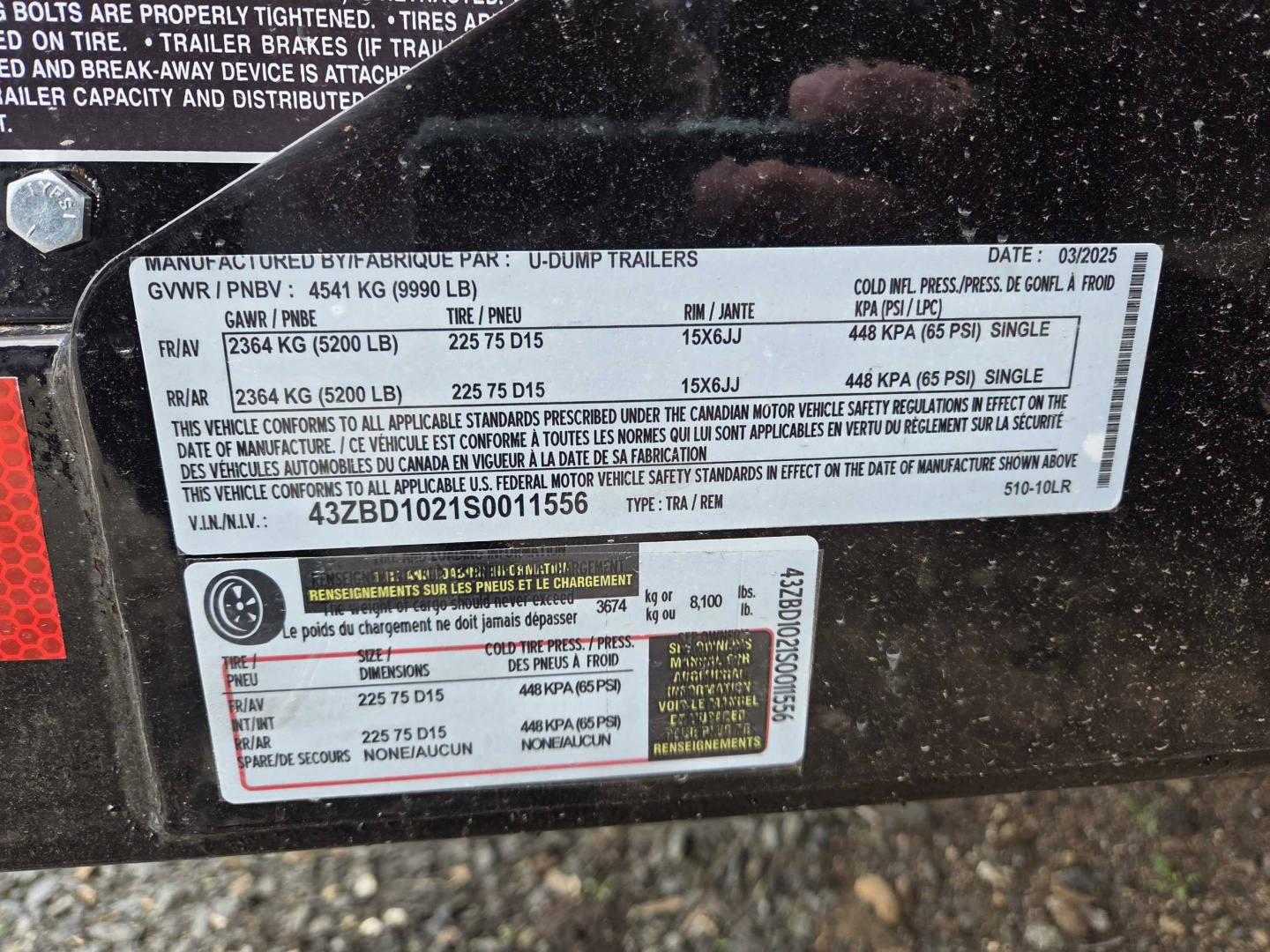 New 2025 U-Dump 510-10LR Dump Trailer