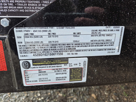 New 2025 U-Dump 510-10LR Dump Trailer