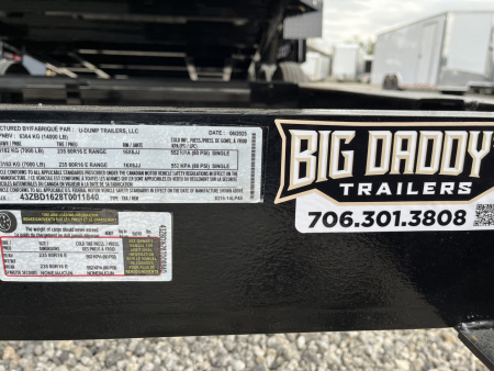 New 2026 U-Dump 7x16 Dump Trailer With 48" Sides, 14K GVWR, ProSeries, Heavy Telescoping