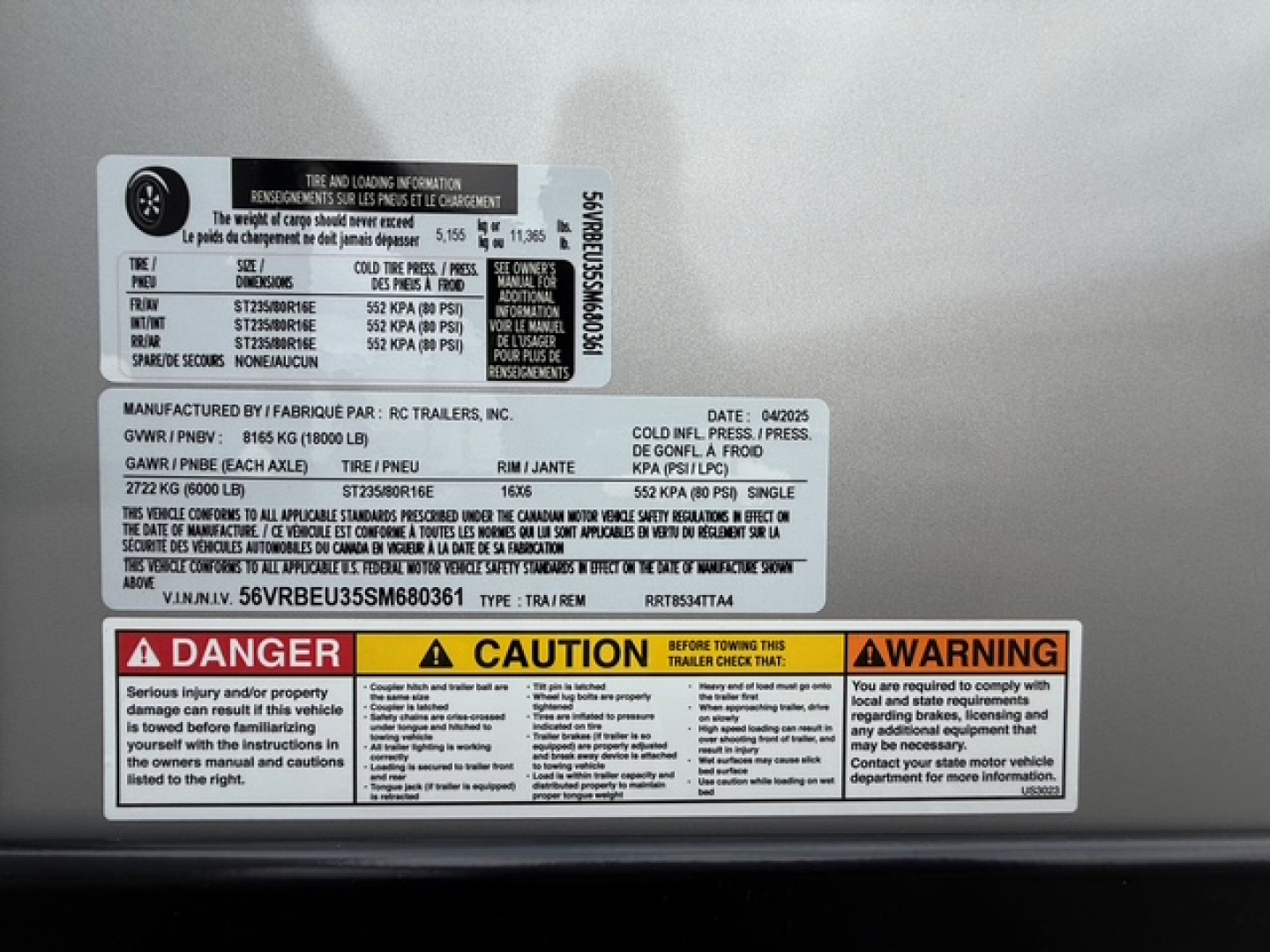 New 2025 RC TRAILERS 8.5X34 RACE TRAILER