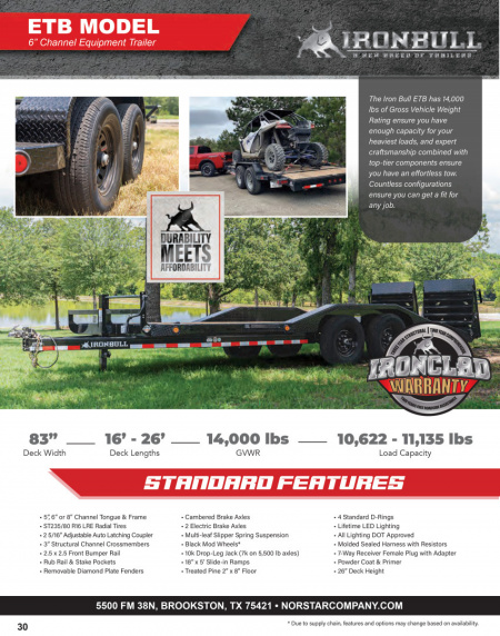 New 2026 Iron Bull ETB10 83" x 20' 10K GVWR Equipment Trailer