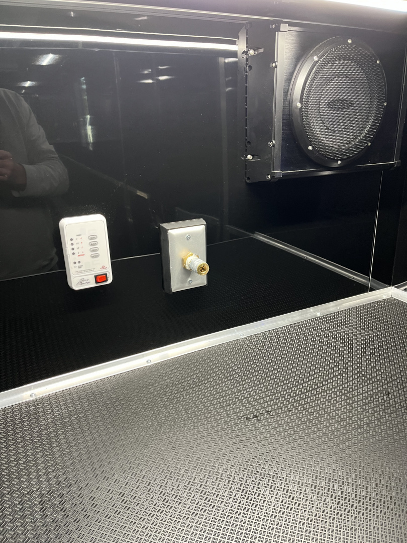 New 2026 Haulmark 34 Bathoom Race Trailer, Air Prep PKG, Awning, Polycor, Insulated, Window, 54" ALX Slide Out Step, A/C + Heat