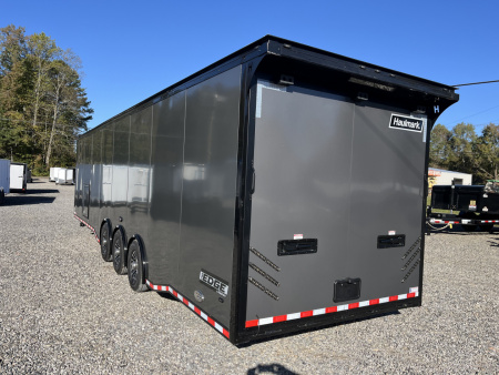 New 2026 Haulmark 34 Bathoom Race Trailer, Air Prep PKG, Awning, Polycor, Insulated, Window, 54" ALX Slide Out Step, A/C + Heat