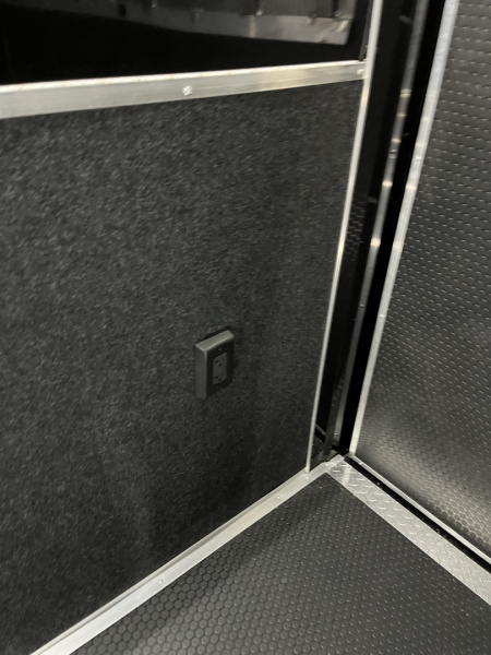 New 2026 Haulmark 34 Bathoom Race Trailer, Air Prep PKG, Awning, Polycor, Insulated, Window, 54" ALX Slide Out Step, A/C + Heat