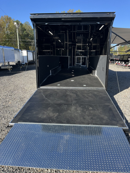 New 2026 Haulmark 34 Bathoom Race Trailer, Air Prep PKG, Awning, Polycor, Insulated, Window, 54" ALX Slide Out Step, A/C + Heat