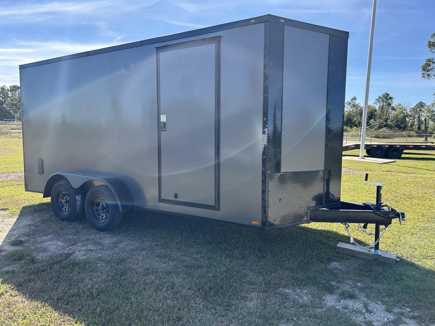 New 7x16 Charcoal Gray Blackout Titanium Cargo Trailer