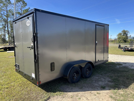 New 7x16 Charcoal Gray Blackout Titanium Cargo Trailer
