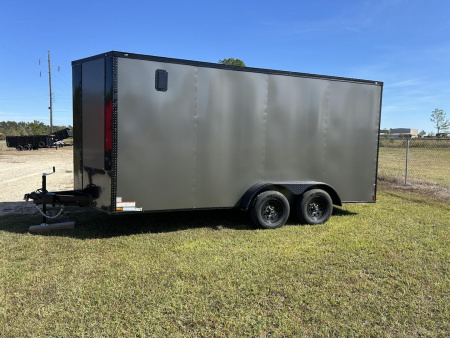 New 7x16 Charcoal Gray Blackout Titanium Cargo Trailer