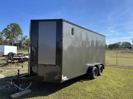 New 7x16 Charcoal Gray Blackout Titanium Cargo Trailer