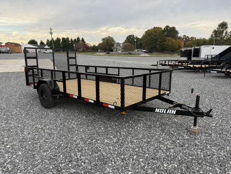 New 2026 Nolan 7X14 E 3K w2ft Mesh Landscape Utility Trailer