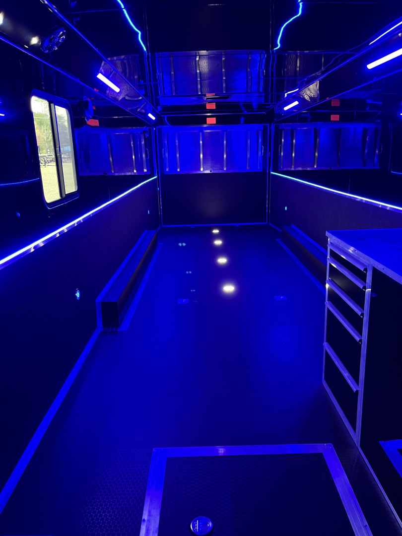 New 2026 Haulmark 34 Bathoom Race Trailer, Air Prep PKG, Awning, Polycor, Insulated, Window, 54" ALX Slide Out Step, A/C + Heat