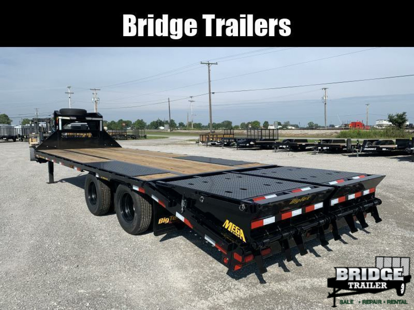 New 2026 Big Tex Trailers 22GN-25D5A-MR (20' + 5' X 102") 23.9K Mega Ramp Flatbed Trailer