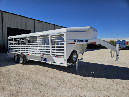 New 2025 Gooseneck Mfg 24' 17.5K Stock Trailer w/ Rubber Cleated Foor