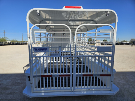 New 2025 Gooseneck Mfg 24' 17.5K Stock Trailer w/ Rubber Cleated Foor