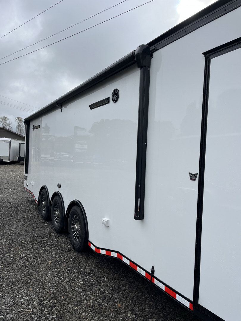 New 2026 Haulmark EDGE 34 Race Trailer With Turbo Package, Awning, Polycor, Insulated, Black Trim Package