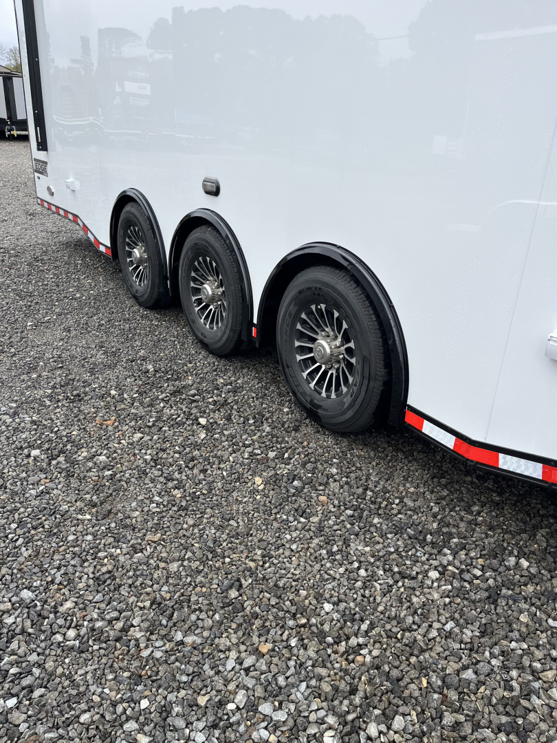 New 2026 Haulmark EDGE 34 Race Trailer With Turbo Package, Awning, Polycor, Insulated, Black Trim Package