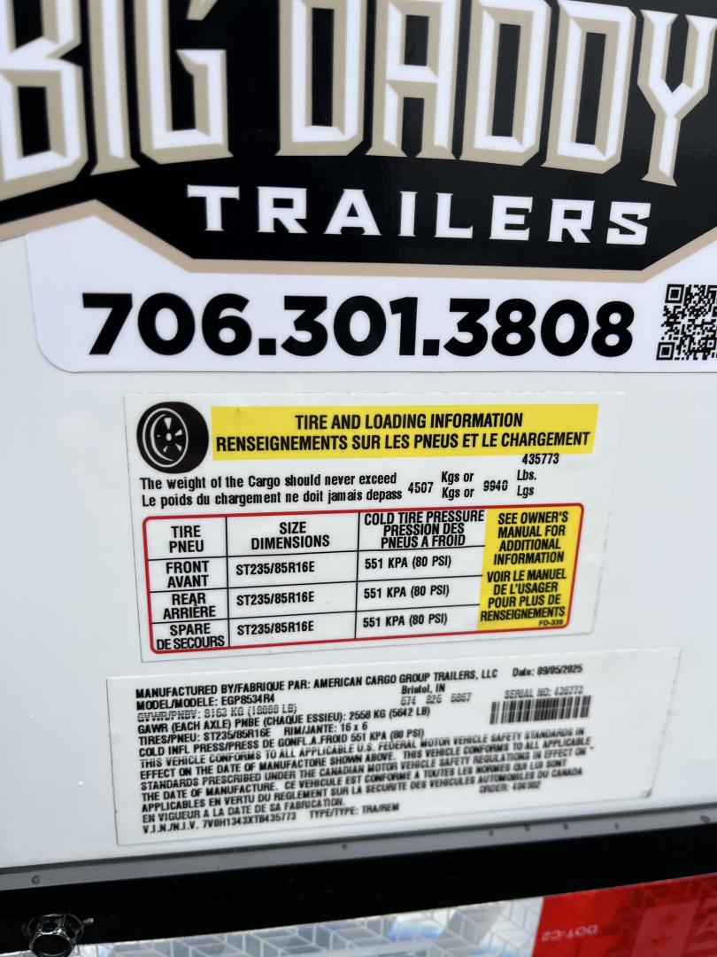 New 2026 Haulmark EDGE 34 Race Trailer With Turbo Package, Awning, Polycor, Insulated, Black Trim Package